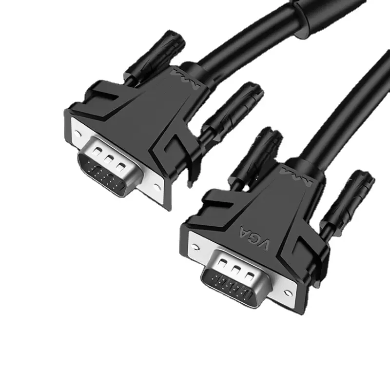 Cable de vídeo VGA a VGA de 1,5 m / 5 pies para ordenador portátil a proyector de pantalla de monitor con puerto de enchufe VGA niquelado