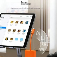 Lector de Tarjetas de Memoria con Lectura Simultánea SD/TF/USB, Compatible con Teléfonos Android, Dispositivos Tipo C, Cámaras, Material ABS, Puerto KZ9-7