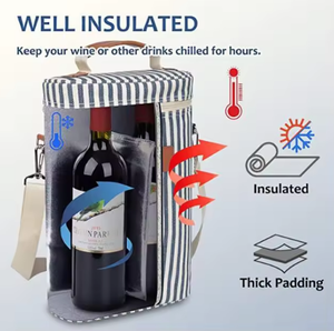Sac isotherme pour 2 bouteilles de vin, sac isotherme pour vin - Product Image 3