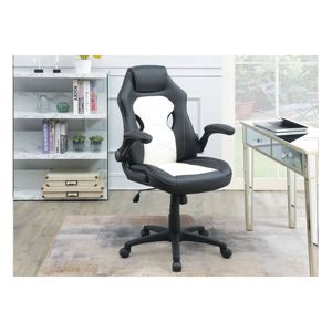 DB 1pc Comfort Relax Chaise de bureau de jeu Chaise de travail rembourrée noire et blanche - Product Image 1