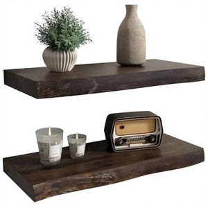 Wooden Corner <b>Wall</b> <b>Mounted</b> Double Tier Modern Floating <b>Shelf</b> Handmade Storage Rack for Living Room Home Decor - Product Image 1