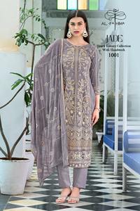 Costume Salwar pakistanais à broderie lourde avec style indien Dupatta fabriqué à partir de tissu de pelouse pour les fêtes de mariage-Fournisseur en gros - Product Image 3