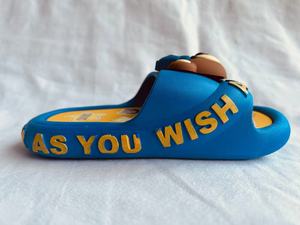 Ciabatte Blu Scuro con Suola in EVA da 20MM, Ammortizzate, Punta Aperta, per Tutte le Stagioni, da Casa, con Decorazione Stampa 3D - Product Image 4