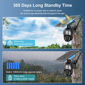 Không Dây 4 Gam WIFI GSM Pin Năng Lượng Mặt Trời CCTV Camera 2MP 4MP PTZ Zoom PIR Báo Động Powered An Ninh Ngoài Trời Năng Lượng Thấp Năng Lượng Mặt Trời Camera 4 Gam - Product Image 2