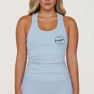 Logo personnalisé imprimé plaine vierge Slim Fit femme gilet caraco hauts en gros ajusté côtelé débardeur femme - Product Image 3