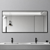 Miroir de salle de bain intelligent à LED avec éclairage, cadre en aluminium rectangulaire mural, étanche et anti-buée, CF Custom 60/70/80/90/100cm
