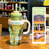 Bouteille en plastique pour café en gros, mignonne, grande capacité, avec paille et filtre à thé, idéale pour les enfants, la gym et le camping