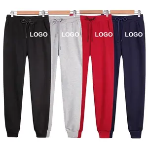 Özel logo pamuk rahat pantolon Sweatpants Jogger spor Harem pantolon fransız terry sweatpants artı boyutu erkek pantolon ve pantolon