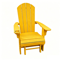 Chaise Adirondack pliante moderne pour patio extérieur, imperméable, en HIPS, durable, avec repose-pieds escamotable