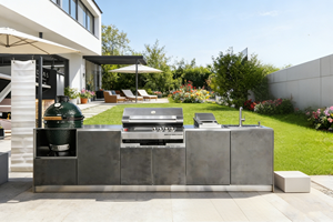 Уличный кухонный шкаф из высококачественной нержавеющей стали, современный компактный кухонный гарнитур с раковиной - Product Image 3