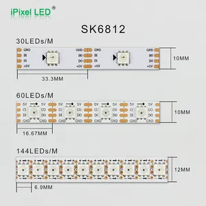 Ipixel LED High Quality WS2812B Addressable LED Strip 30leds/m,white , PCB,IP20 Lighting