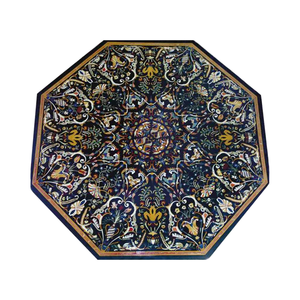 Marble Inlay Table <b>Set</b> with Intricate Inlay Design Stylish Stone Material for Stylish Living Room Interiors - Product Image 1