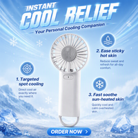 Ventilateur portable USB rechargeable pour l'été, mini-refroidisseur d'air personnel de bureau, compact et pratique, avec fonction de compression froide