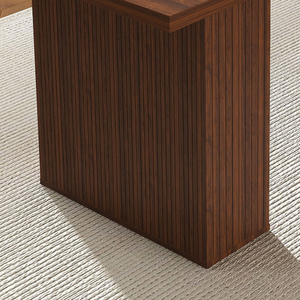Table à manger moderne de style farmhouse de 78 pouces de long avec base de rangement, placage en bois naturel, MDF rectangulaire pour 6 personnes, idéale pour hôtel et appartement - Product Image 5