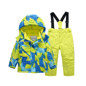Ensemble de vêtements de sport vintage pour garçons, combinaison de ski, veste et pantalon imperméables et coupe-vent pour l'hiver - Product Image 2