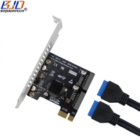 Tarjeta Adaptadora de Expansión PCIe X1 PCI-E 1X a 2 * USB 3.2 de 19 Pines, Nueva de Fábrica, Chip VL805 de 5 Gbps para Panel Frontal de Escritorio