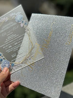 Carte de vœux en PVC transparent de luxe, prix d'usine en gros, impression personnalisée à feuille d'or, invitation de mariage