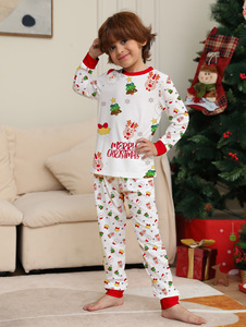 New Polyester Women Men Home Dress Kid Baby Sleepwear Santa Cartoon Allover Print Family <strong>Pet</strong> Christmas Pajamas Outfit - Product Image 4
