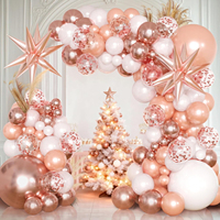 Ensemble de 144 ballons étoiles éclatantes en or rose pour la décoration de fête de mariage