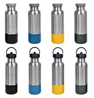 Botol Air Stainless Steel 500ml dengan Pegangan Atas, Anti Bocor, Dinding Ganda Vakum, Termal, Flask Olahraga dengan 2 Tutup