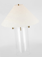 Lampe de table Brooks en verre et tissu, style art moderne, pour chambre à coucher, café, restaurant, hôtel, intérieur