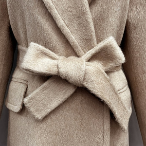 Cappotto Lungo da Donna Jancoco in Misto Lana con Cintura e Collo a Revers per Autunno e Inverno, Ideale per l'Ufficio - Product Image 4
