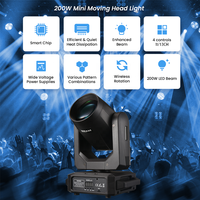 Lyre professionnelle 200W Mini Beam Light Rainbow Luces, équipement d'éclairage de scène DJ, projecteur LED Sharpy Moving Head Light