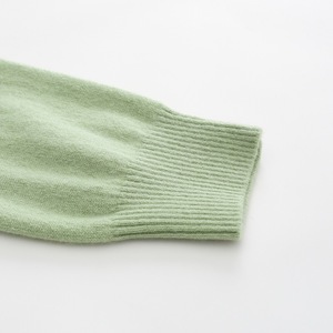 Pull en cachemire pour femme, vert uni, épais, chaud, ample, décontracté, tricoté, couche de base - Product Image 3