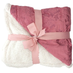 Couverture Sherpa en peluche à Double pli, tissu à carreaux <span class=keywords><strong>rouge</strong></span>, vente en gros, - Product Image 4