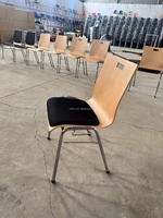 Chaise de conférence en contreplaqué courbé avec poignée, siège rembourré, cadre chromé, chaise de banquet, chaise de formation