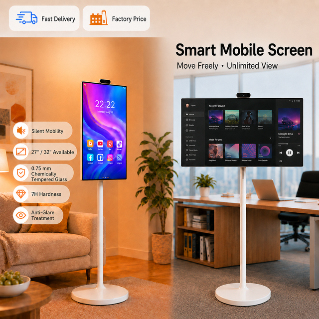 32 Inch Portable Smart TV Android 13 Battery Powered Touch Screen Mobile Display for Home Fitness Outdoor