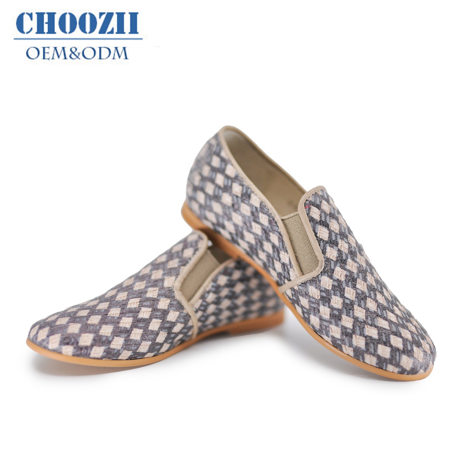 2021 Choozii New Design Smoking Shoes Loafer Shoe Boys and Girls Slip On Fabric shoes