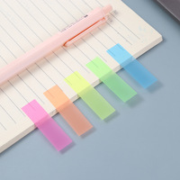Boîte de notes autocollantes fluorescentes créatives en PET, index de classification, autocollants indicateurs transparents, papier mémo réutilisable, Chine