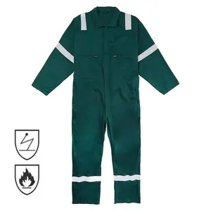 Hot Sale EN 11612 NFPA 2112 Malaysia Oil Petroleum Industry Green Coverall