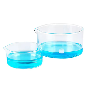 Plat de cristallisation en verre borosilicate à fond plat pour laboratoire, 125 mm, avec bec verseur - Product Image 2