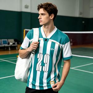 เสื้อฟุตบอลแฟชั่นทันสมัย พิมพ์ลายแบบซับลิเมชั่นเต็มตัว  รับสั่งทำตามแบบ  พร้อมสกรีนโลโก้ หมายเลข และชื่อทีม ระบายอากาศได้ดี แห้งเร็ว - Product Image 2