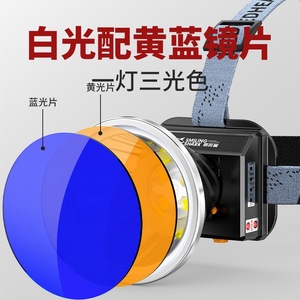 Lampe frontale LED Smiling Shark rechargeable, haute puissance, zoom, pour la pêche, la randonnée nocturne et le camping - Product Image 3