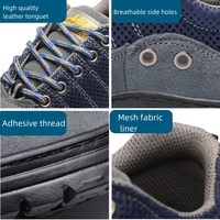 Sepatu Keamanan Anti Benturan Berujung Baja untuk Bengkel Dalam Ruangan, Anti Statis, ESD Shield, Sepatu PU Industrial Low Cut Pria