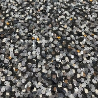 Warna kopi 5mm kain renda payet jala padat kain ramah lingkungan untuk tahap pernikahan latar belakang kain dekorasi gaun pakaian