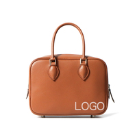 Tas Tangan Mini Kulit Sapi Asli Minimalis Vintage Mewah 100% Buatan Tangan dengan Resleting, Luas, Unisex, Dua Pegangan, Tahan Air