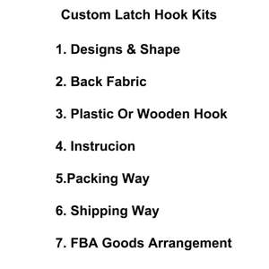 Custom Printed Canvas Moon Stars Modern Latch Hook Cushion <strong>Rug</strong> Making Kits for Adults Crafts - Product Image 6