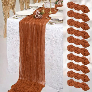 Lot <span class=keywords><strong>de</strong></span> 2 chemins <span class=keywords><strong>de</strong></span> <span class=keywords><strong>table</strong></span> en gaze <span class=keywords><strong>de</strong></span> lin terracotta style bohème, <span class=keywords><strong>3</strong></span> m <span class=keywords><strong>de</strong></span> long, pour décorations <span class=keywords><strong>de</strong></span> fête d'anniversaire, festival, mariage - Product Image 3