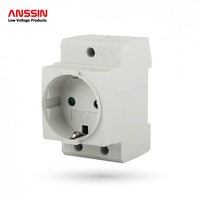 Prise modulaire EU DIN Rail 250V 16A pour boîte de distribution électrique