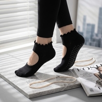 Chaussettes de sport antidérapantes en coton tricoté respirant pour Pilates, Yoga et Ballet, avec ouverture à la voûte plantaire, personnalisables avec logo OEM/ODM