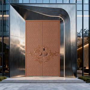 Đúc Nhôm 3D Chống Đạn Bên Ngoài An Ninh Nhập Cửa Ra Vào Cho Biệt Thự Ngoài Trời Hiện Đại Đông Nam Á Phong Cách - Product Image 3