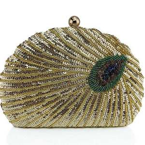 حقيبة سهرة أنيقة مزينة بالخرز والترتر للنساء، حقيبة يد خضراء من البوليستر، مثالية للحفلات والمناسبات الرسمية والعشاء - Product Image 2