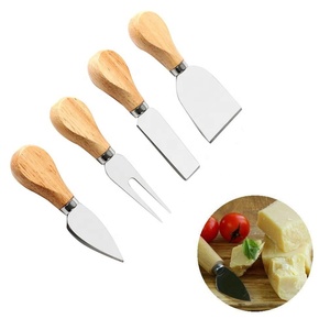 4 piezas de venta de madera de la manija de acero inoxidable cortadora de <span class=keywords><strong>queso</strong></span> <span class=keywords><strong>Queso</strong></span> cuchillo cortador de <span class=keywords><strong>queso</strong></span> conjunto - Product Image 5