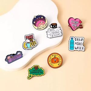 Cute customShape Metal Enamel Pins With Fun Quotes And Cartoon Designs fashion <b>hat</b> pin custom cap pin - Product Image 3