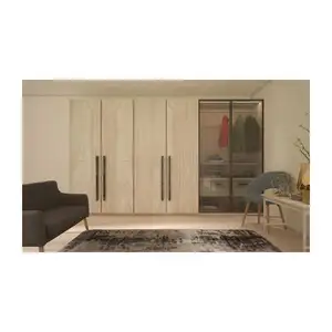 Французский сейф, стандартные шкафы для спальни, деревянные шкафы из ткани белого/орехового цвета с зеркалами