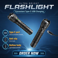 Lampe torche LED tactique professionnelle 1000LM, rechargeable, étanche IP67, en alliage d'aluminium, pour le camping en plein air